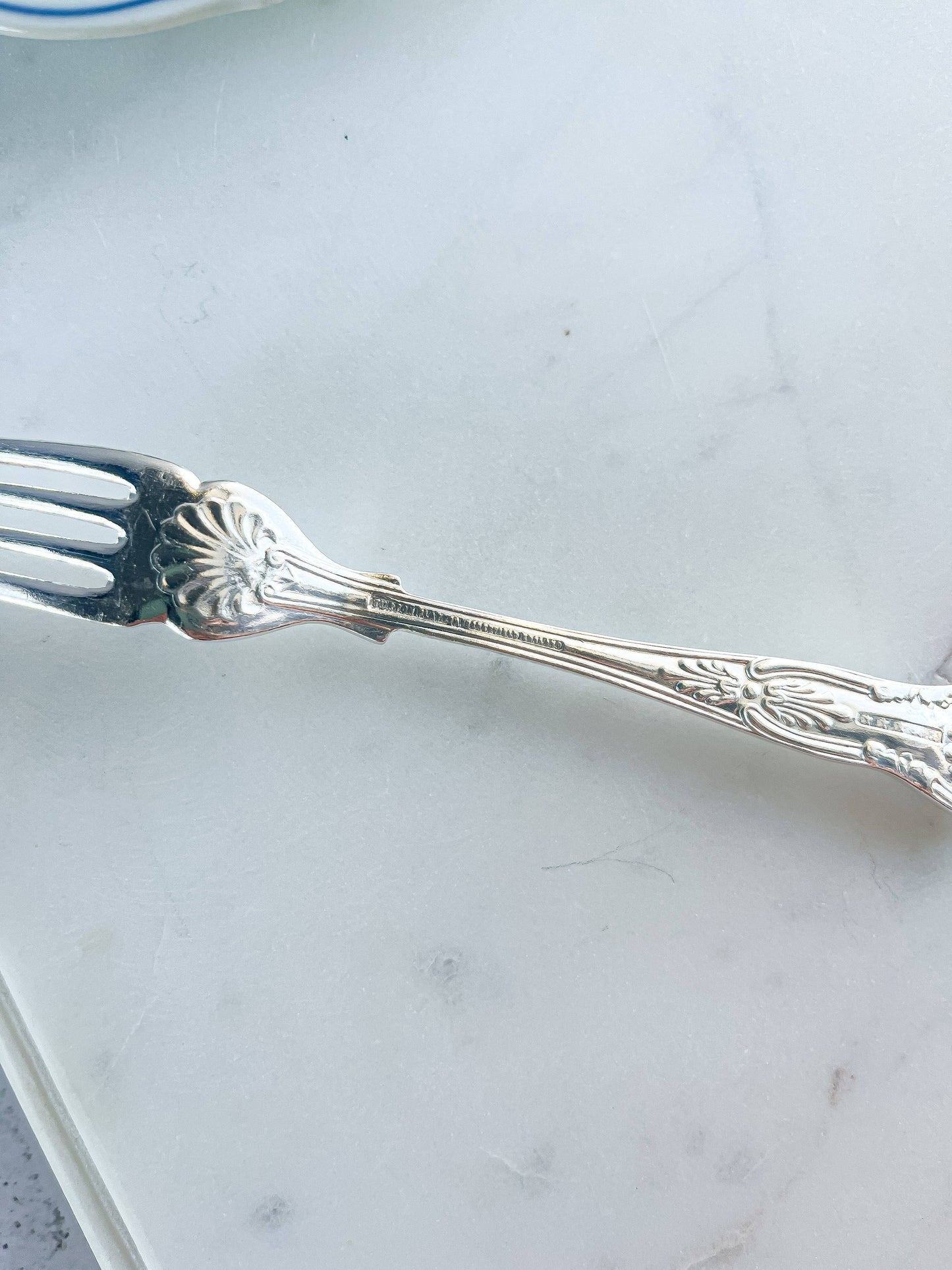 John Turton & Co. Ltd. Monogrammed "D.H." Initials Dessert Fork - 'Kings' Pattern - SOSC Home