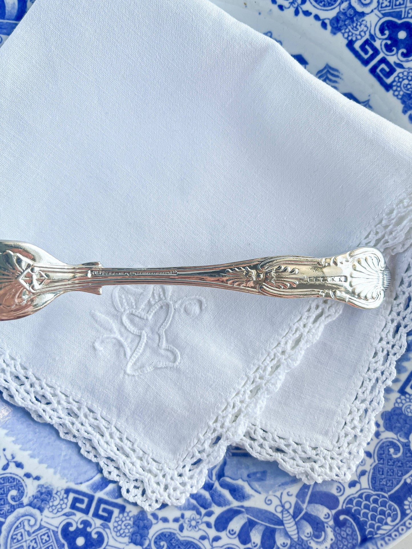 John Turton & Co. Ltd. Monogrammed "D.H." Initials Luncheon Fork - 'Kings' Pattern - SOSC Home