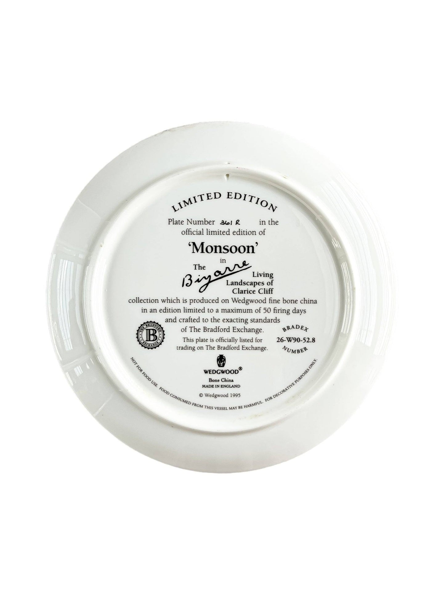 Wedgwood Clarice Cliff Bizarre Ware Limited Edition Plate - 'Monsoon' Design - SOSC Home