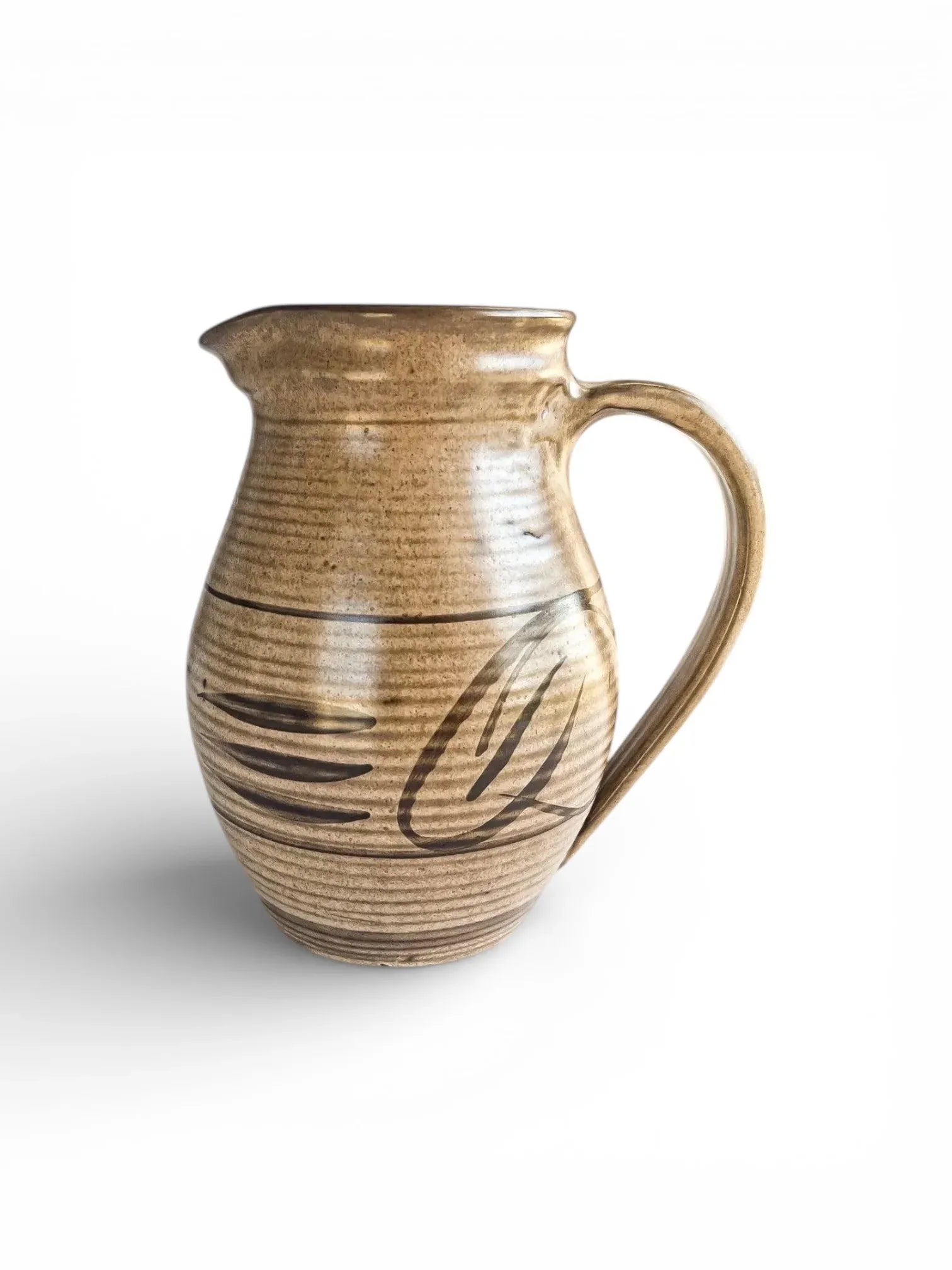 Liebermann Pottery Stoneware Jug | Earthy Brown & Motif – SOSC Home