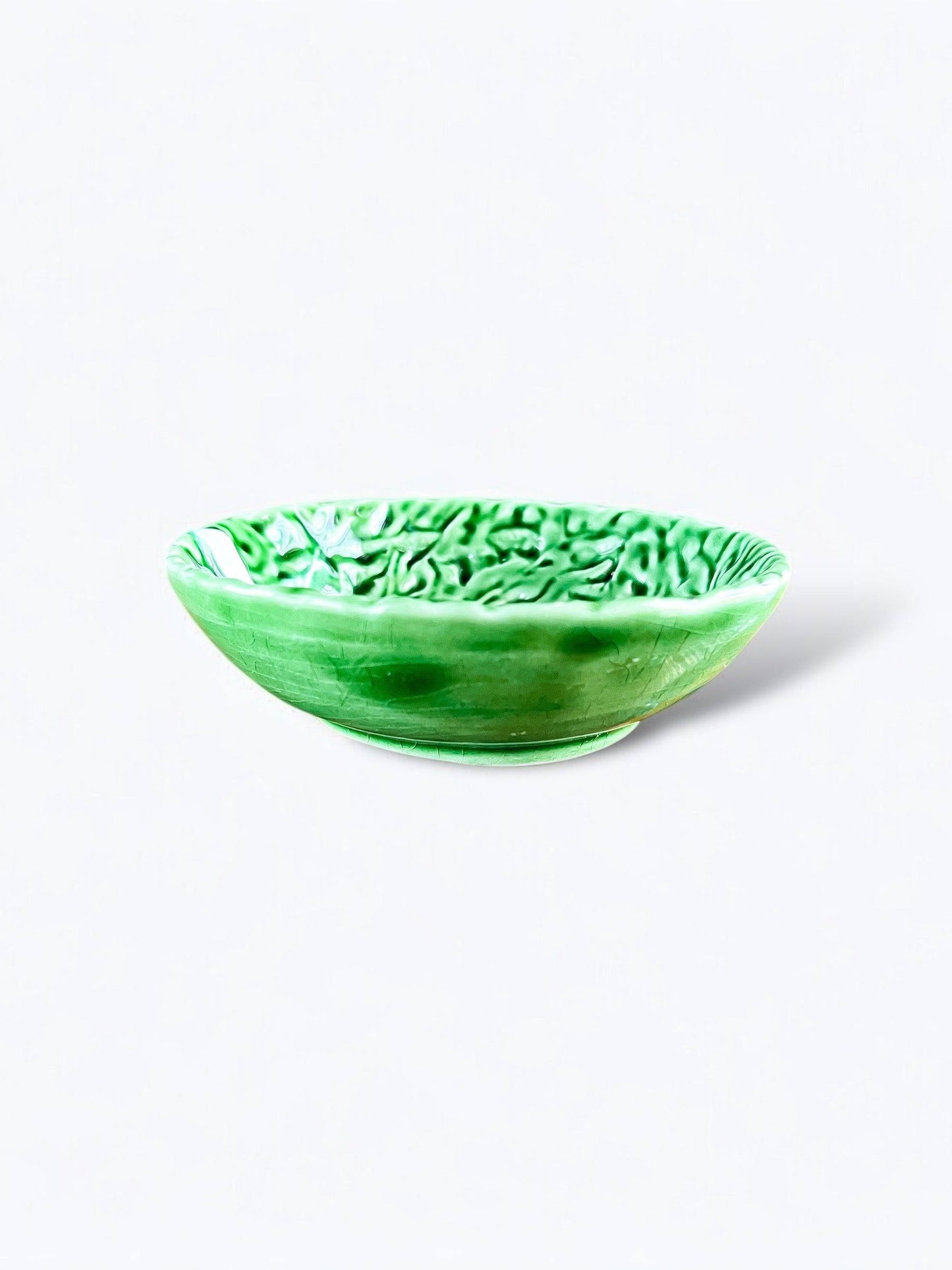 Bordallo Pinheiro Green Majolica Cabbage Leaf All-Purpose Dish - Made in Portugal - SOSC Home