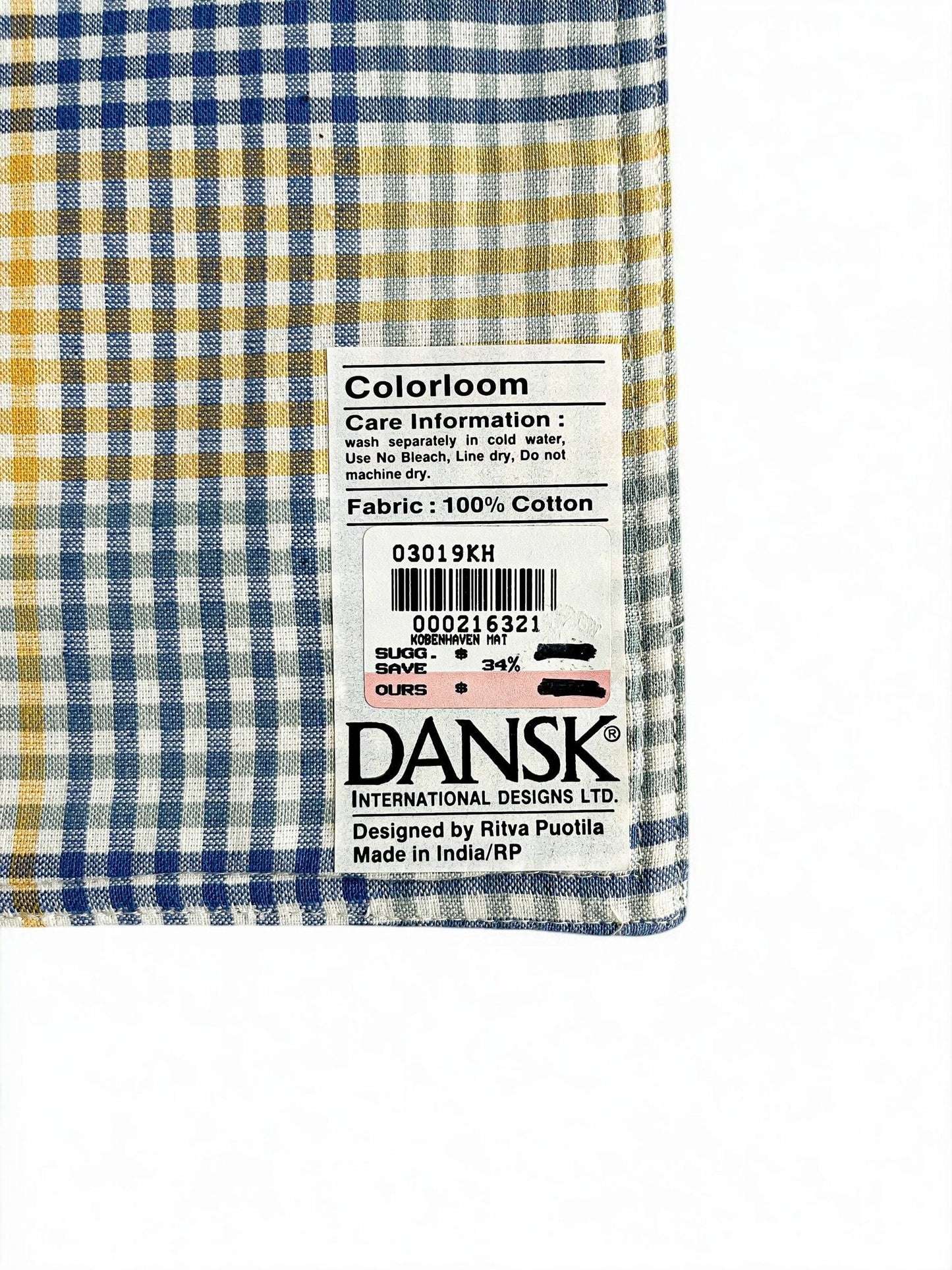 Dansk® 'Colorloom' Set of 6 Placemats & 6 Napkins by Ritva Puotila | Yellow & Plaid - SOSC Home