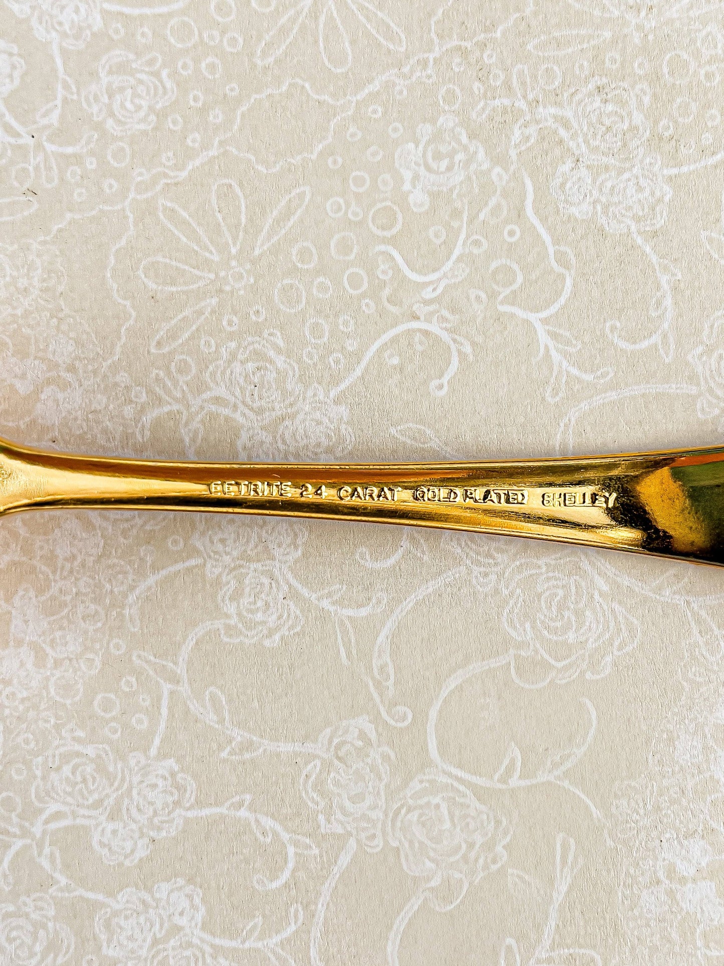 Eetrite Gold-Plated Sugar Spoon | 'Shelley' Design - SOSC Home