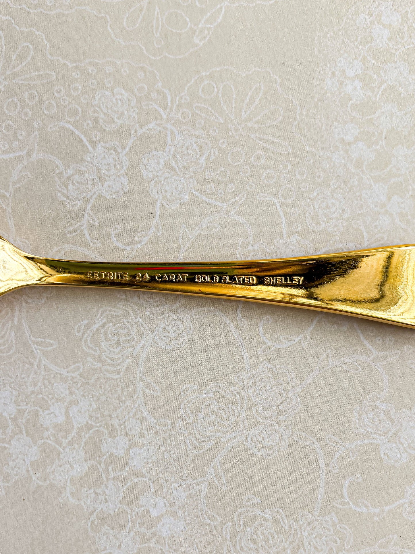 Eetrite Set of 6 Gold-Plated Teaspoons | 'Shelley' Design - SOSC Home