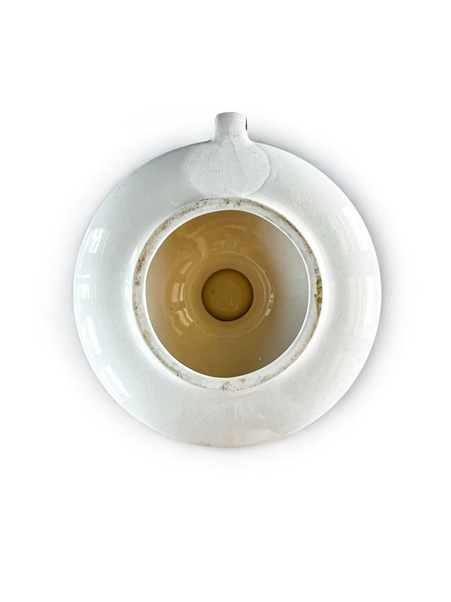 Hand-Painted Chamber Candlestick | Floral Motif & Warm Brown Trim - SOSC Home