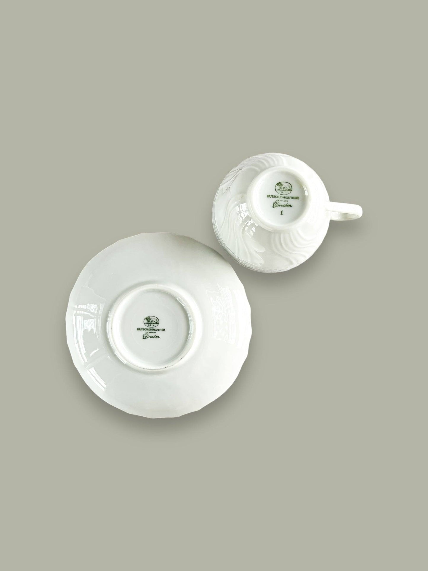 Hutschenreuther Demitasse Cup & Saucer Set | 'Dresden' All White Collection - SOSC Home