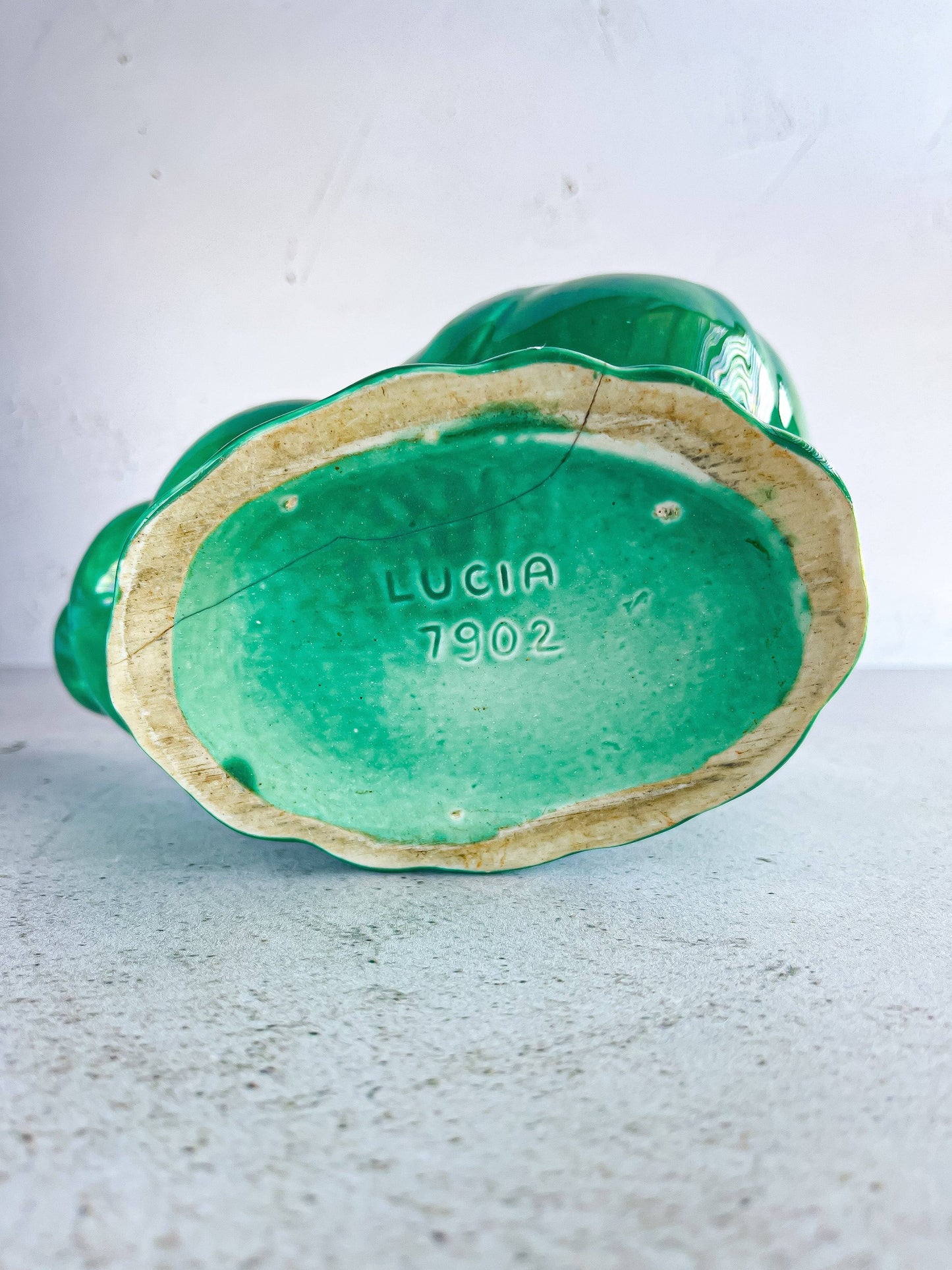 Lucia Ware Shell-Shaped Planter – Iridescent Green Glaze - SOSC Home