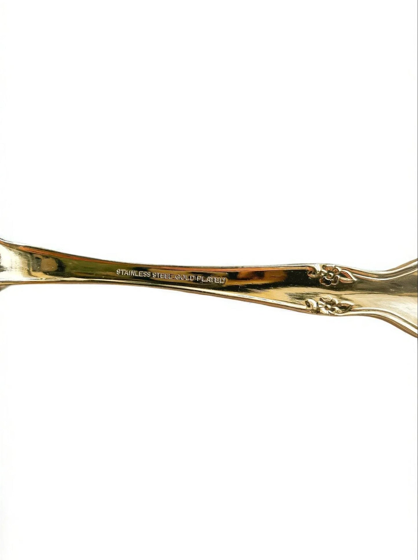Oneida Set of 6 Gold-Plated Dessert/Place Spoons | 'Golden Malmaison' Pattern - SOSC Home