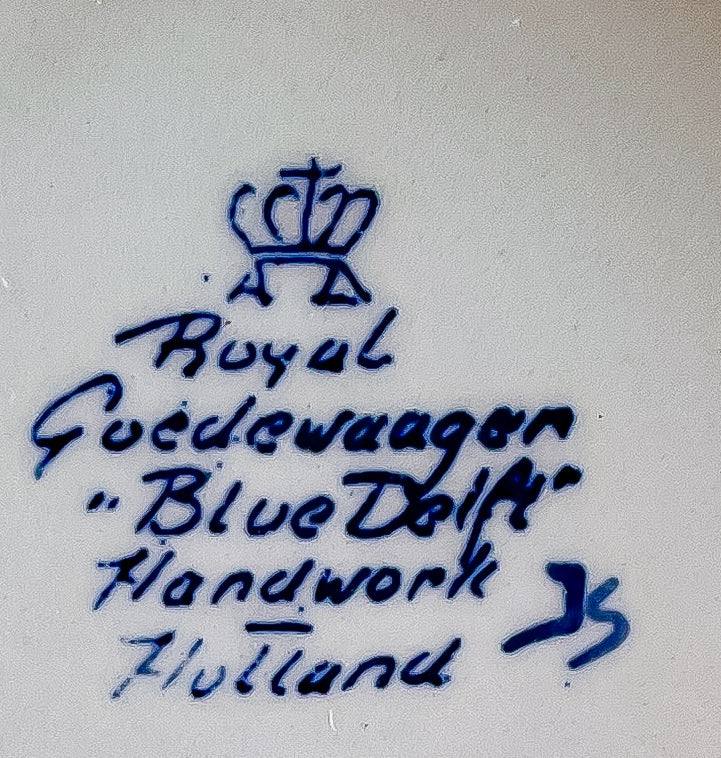 Royal Goedewaagen Blue Delft Wall Plaque | Floral Basket Design, Made in Holland - SOSC Home