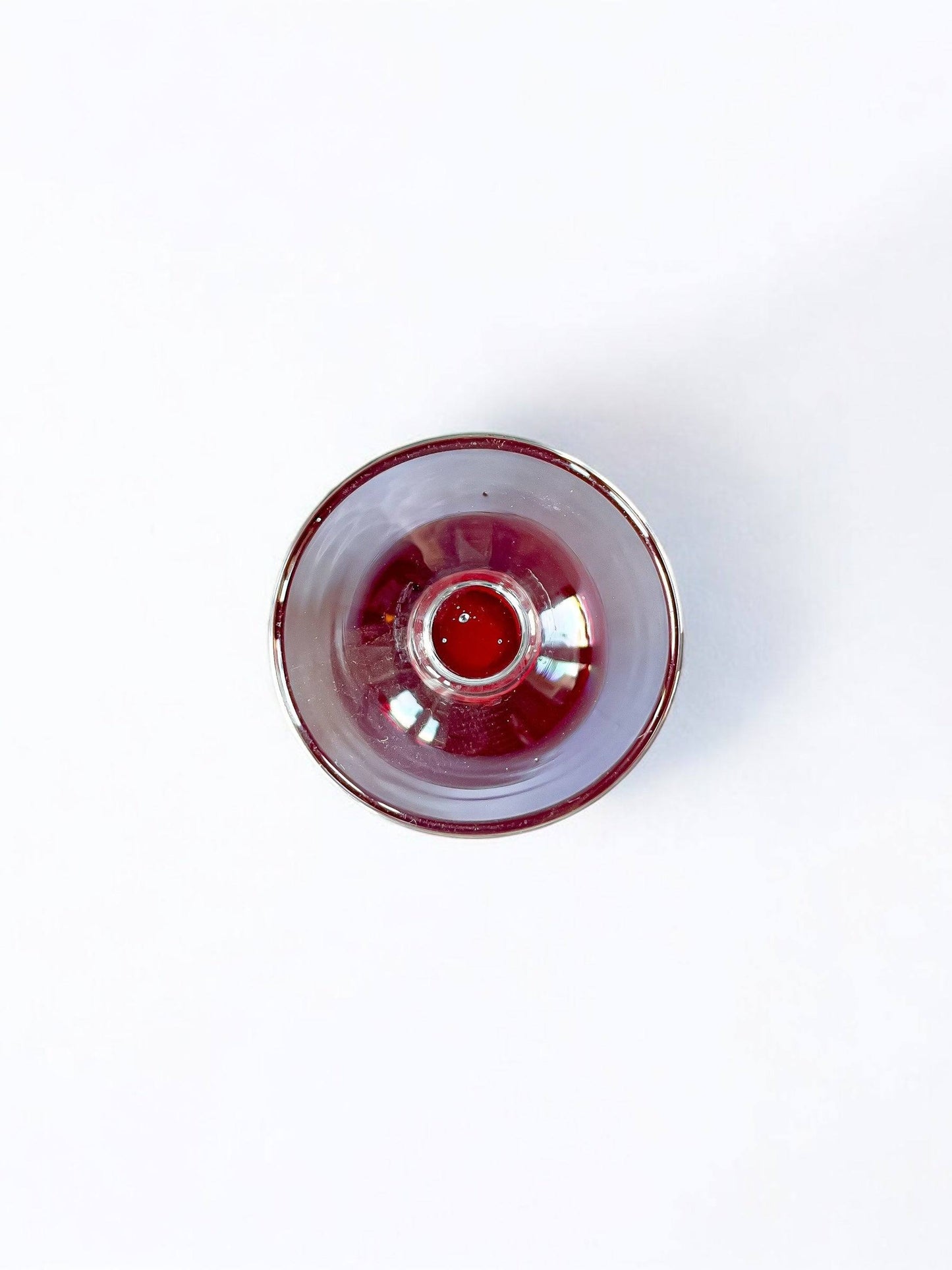 Ruby Red Set of 4 Stemmed Goblets with Clear Foot - SOSC Home