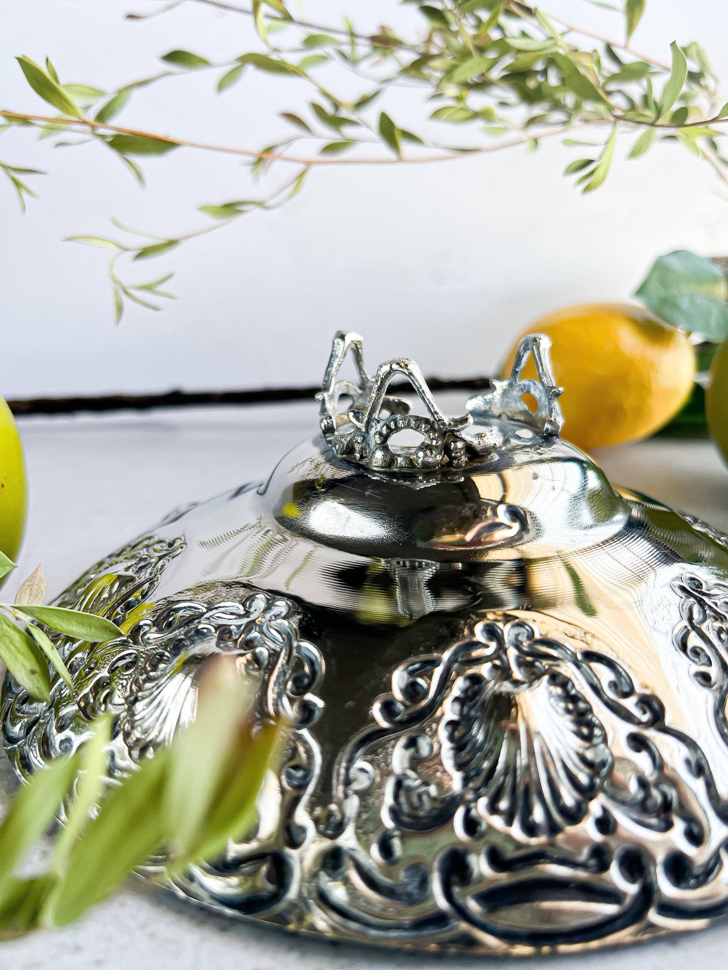 Silver-Plated Decorative Bowls - Ornate Baroque Design, Made in Greece - SOSC Home