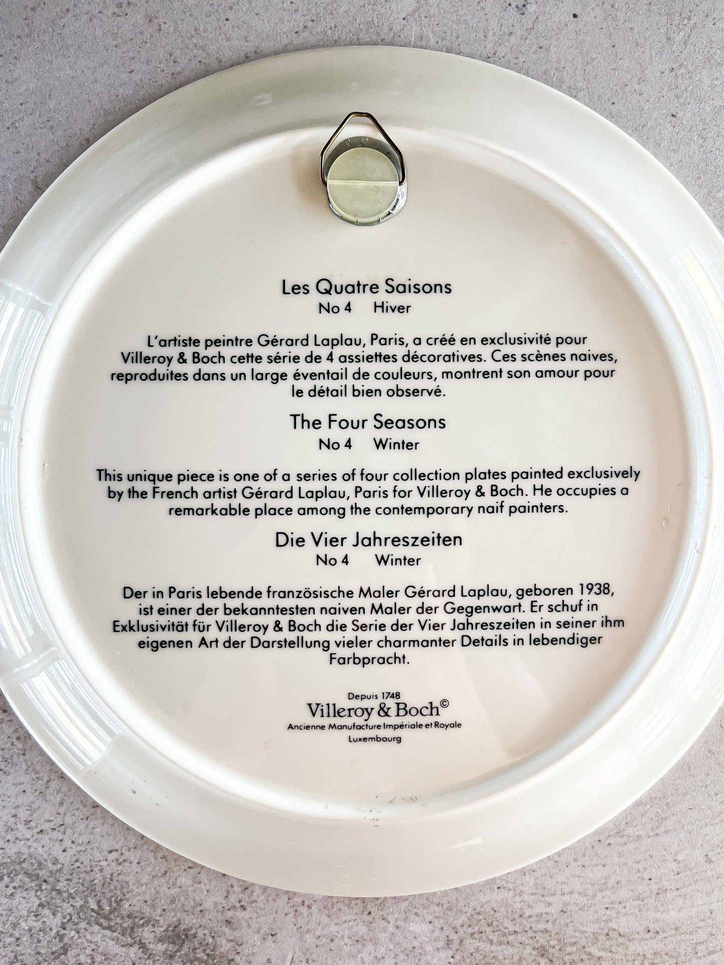 Villeroy & Boch 'Winter' Wall Plate (No.4) | The Four Seasons Collection - SOSC Home