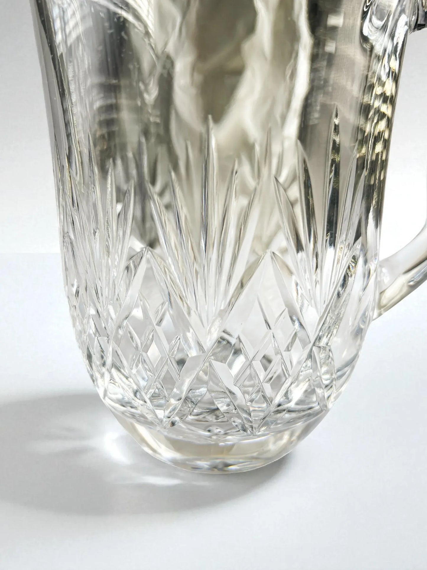 Vintage Pressed Glass Water Jug | Starburst and Crosshatch Motifs - SOSC Home