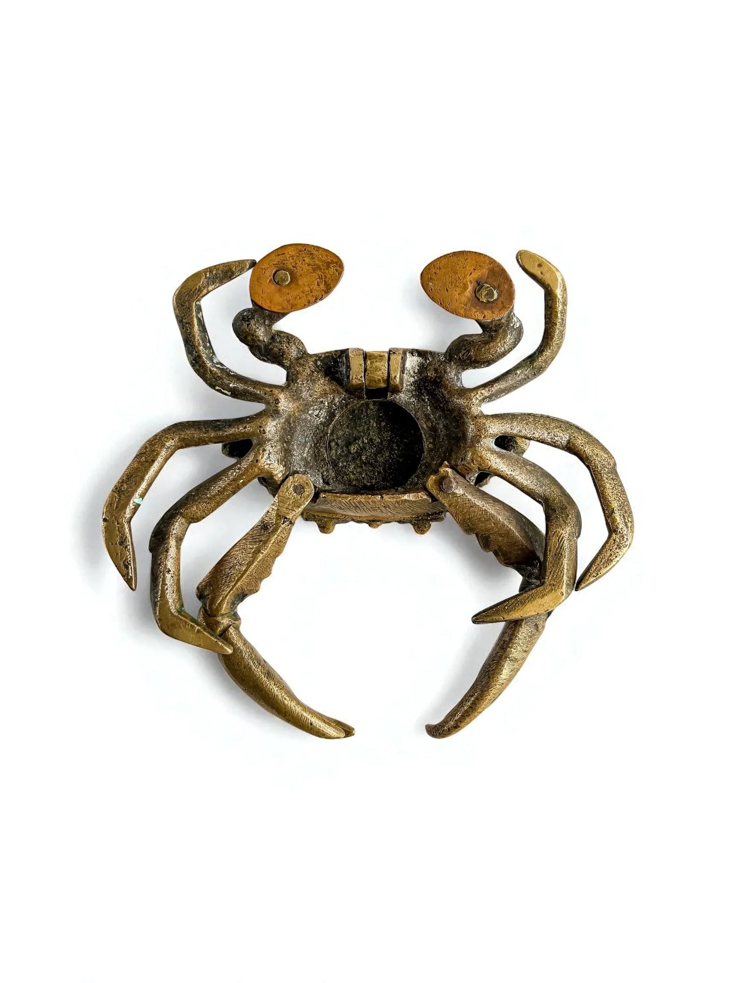 Vintage Solid Brass Decorative Crab with Moving Claws - SOSC Home