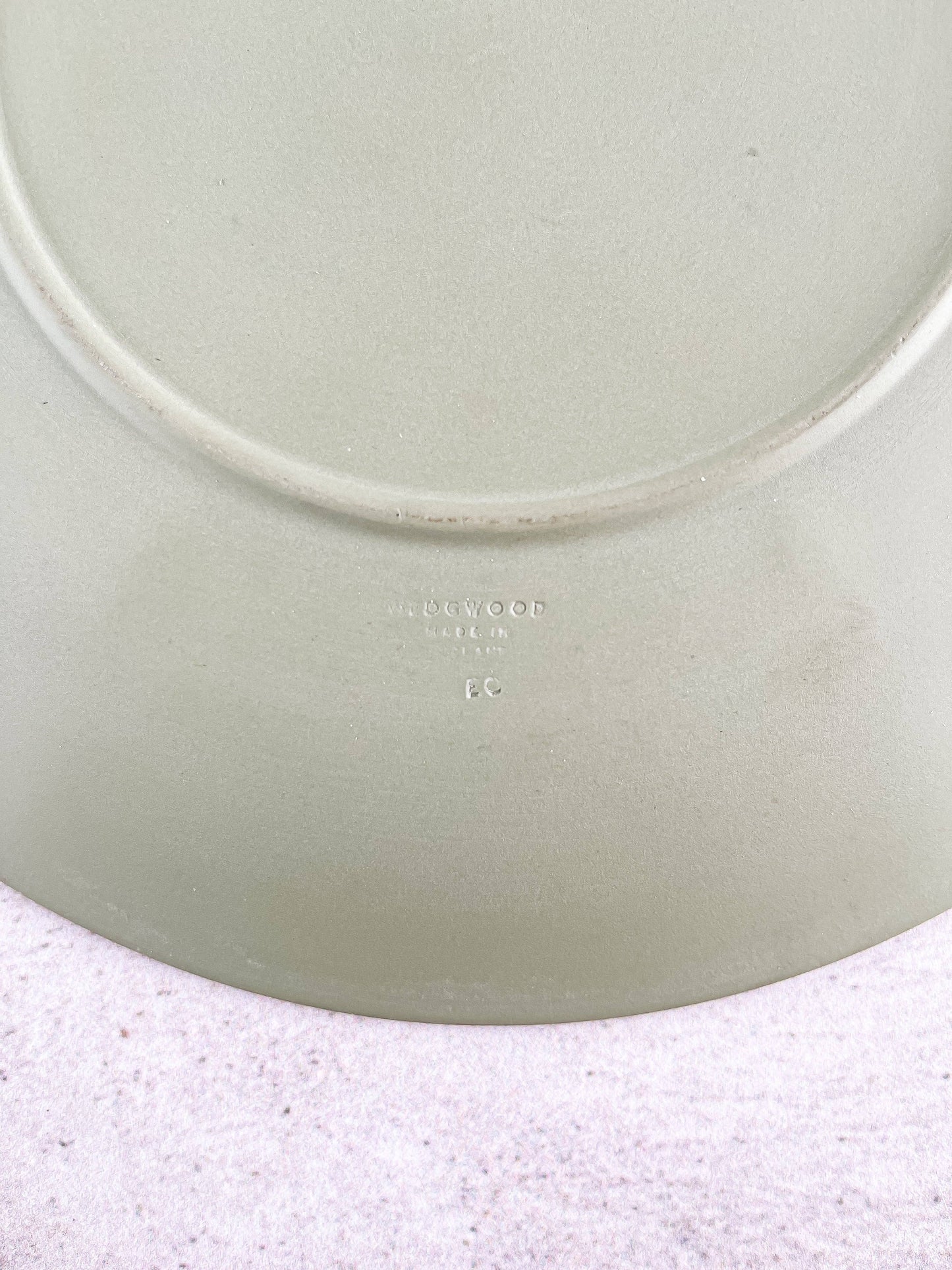 Wedgwood Jasperware Celadon Green Plate - 'Cupid' Design - SOSC Home