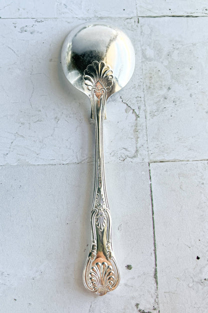 Silver-Plated Round Bowl Soup Spoon - 'Kings' Pattern