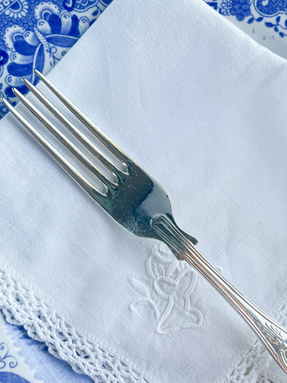 John Turton & Co. Ltd. Monogrammed "D.H." Initials Luncheon Fork - 'Kings' Pattern