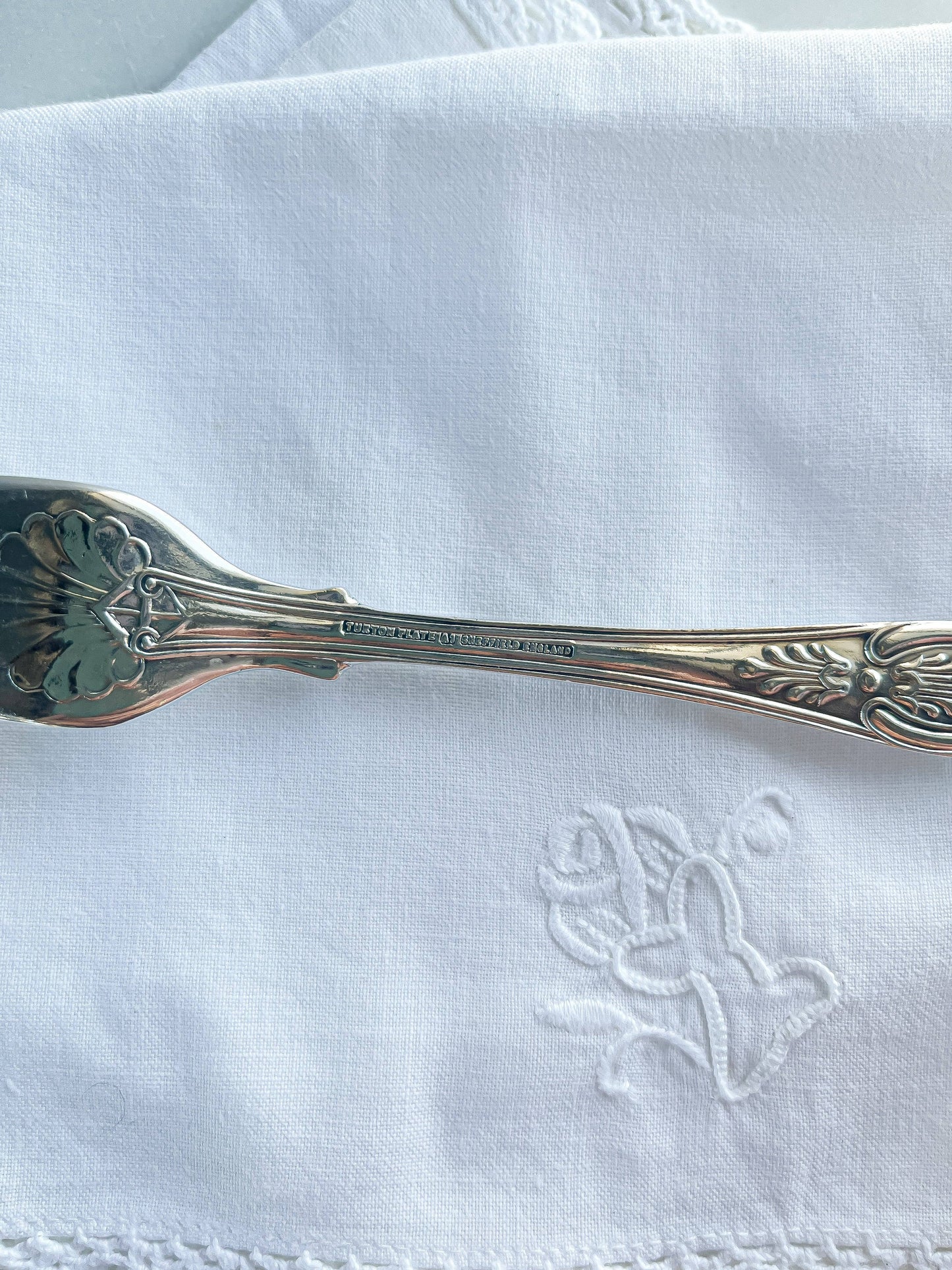 John Turton & Co. Ltd. Monogrammed "D.H." Dinner Fork - 'Kings' Pattern