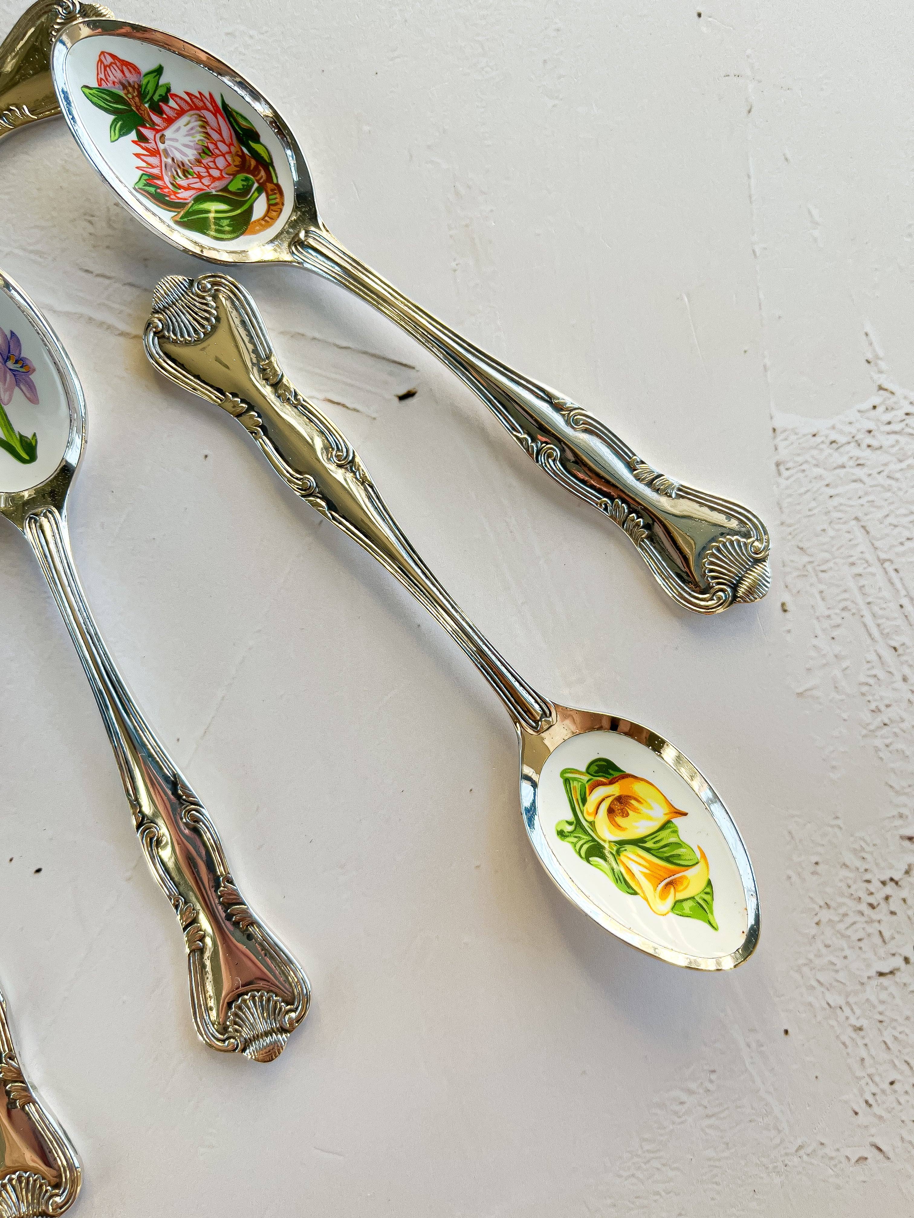 The South African Treasury Floral Teaspoons Set of 6 - Unboxed