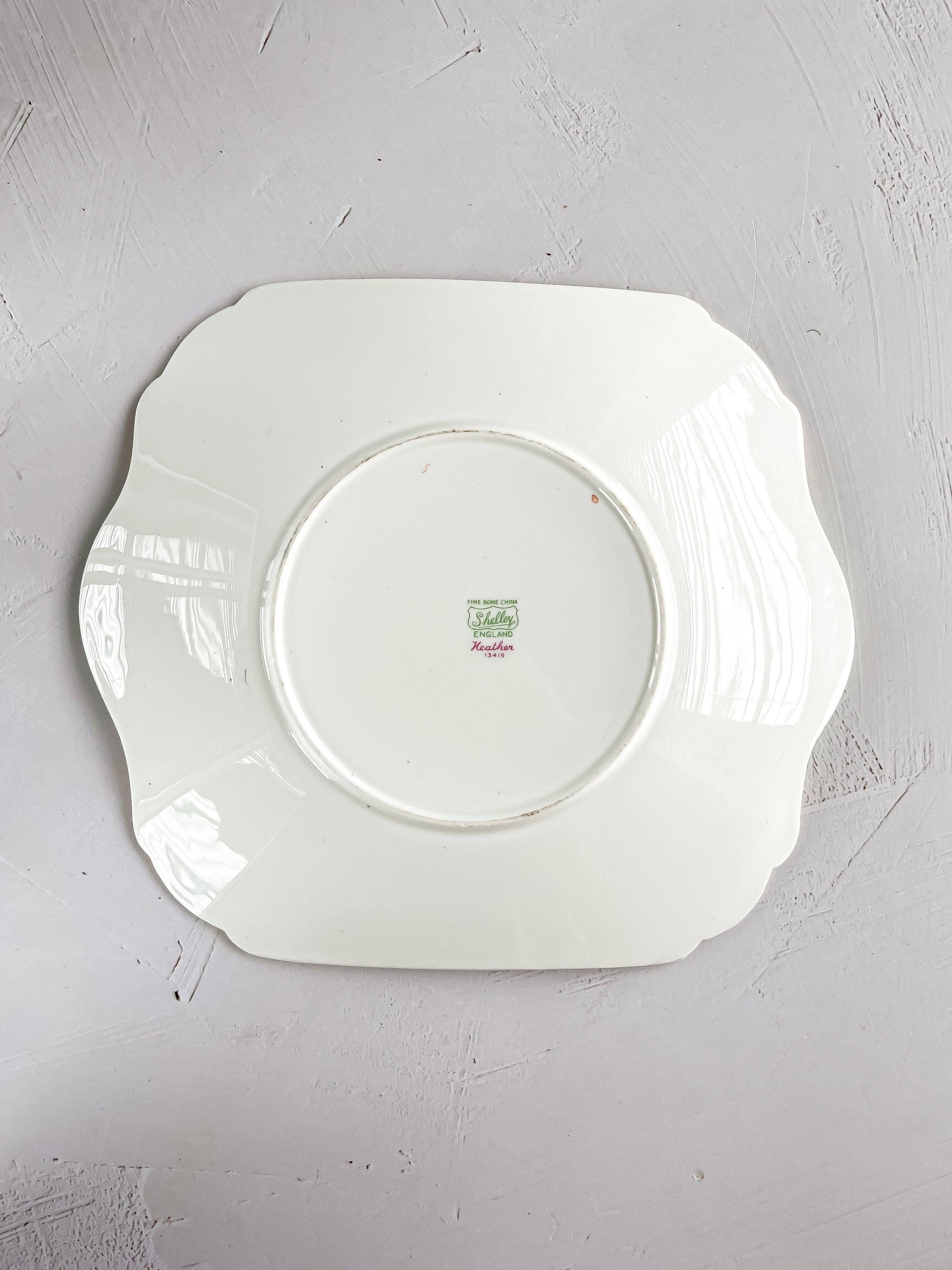 Shelley Gainsborough Shape Square Handled Cake Plate - 'Heather' Collection - SOSC Home