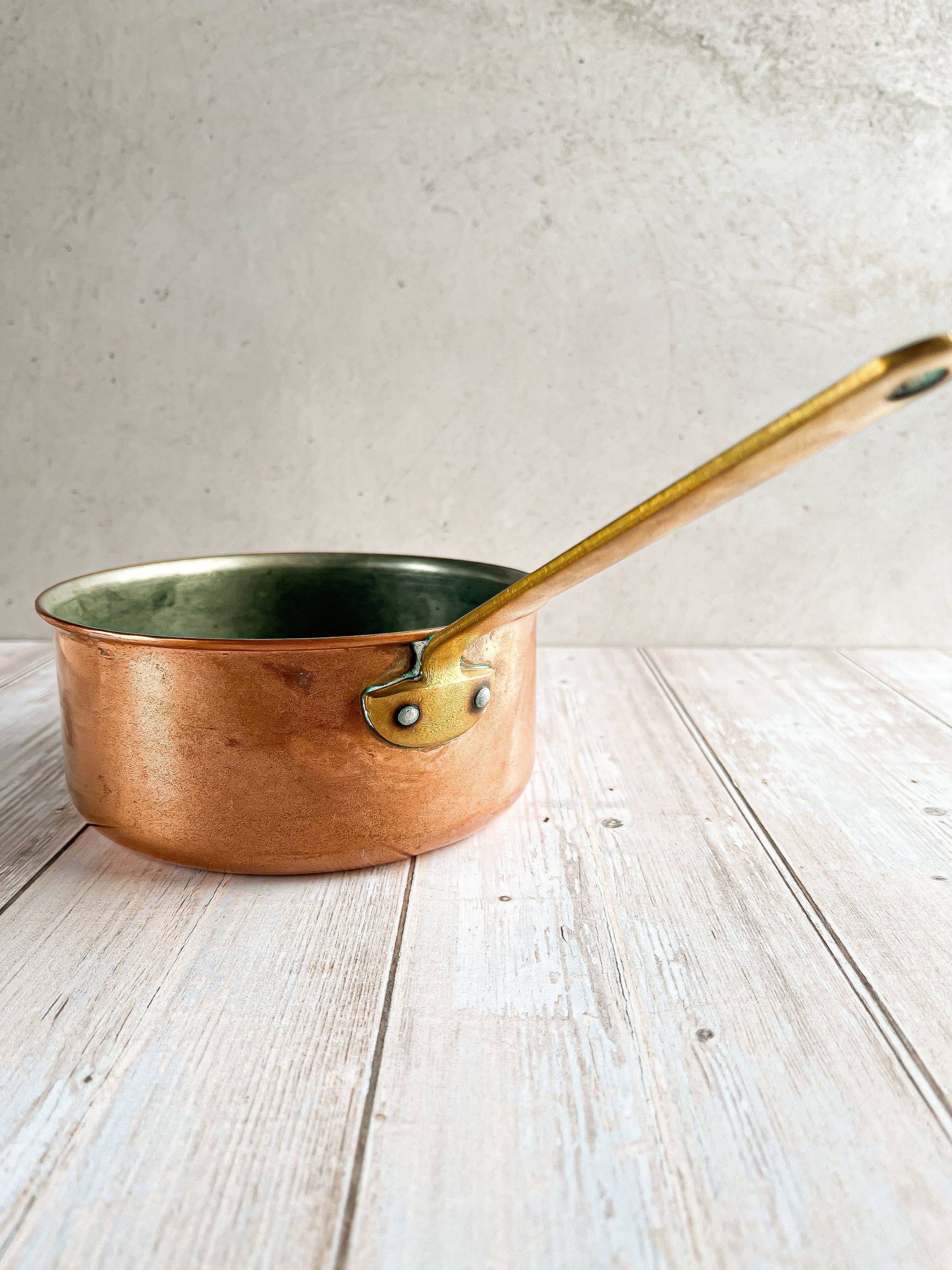 Vintage Copper Pan with Brass Handle - Medium - SOSC Home