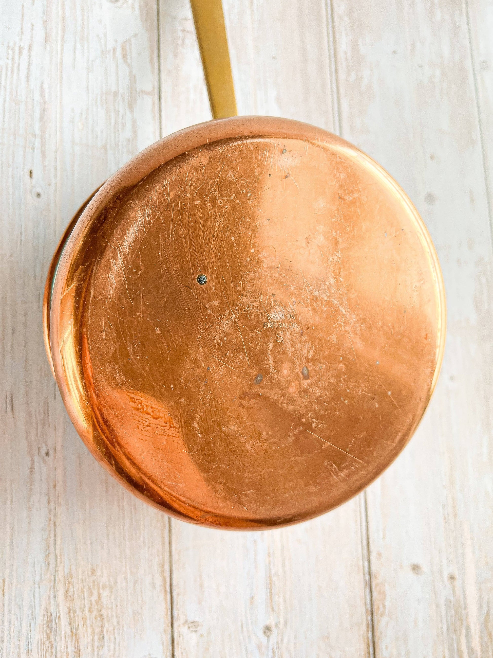 Vintage Copper Pan with Brass Handle - Medium - SOSC Home