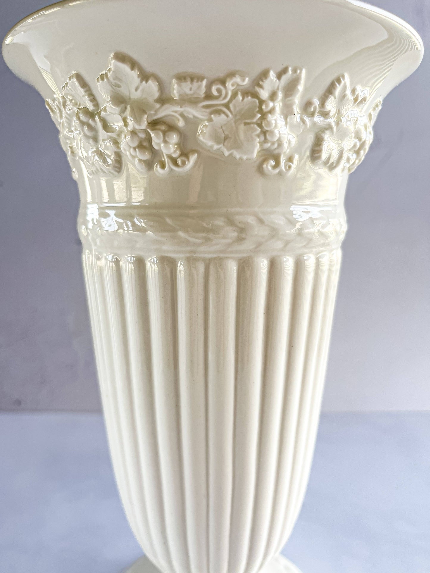 Wedgwood Embossed Queen's Ware Vase - 'All Cream' Colour - SOSC Home