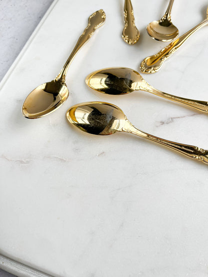 Eetrite Set of 6 Boxed 24 Carat Gold-Plated Teaspoons - ‘Baroness’ Pattern - SOSC Home