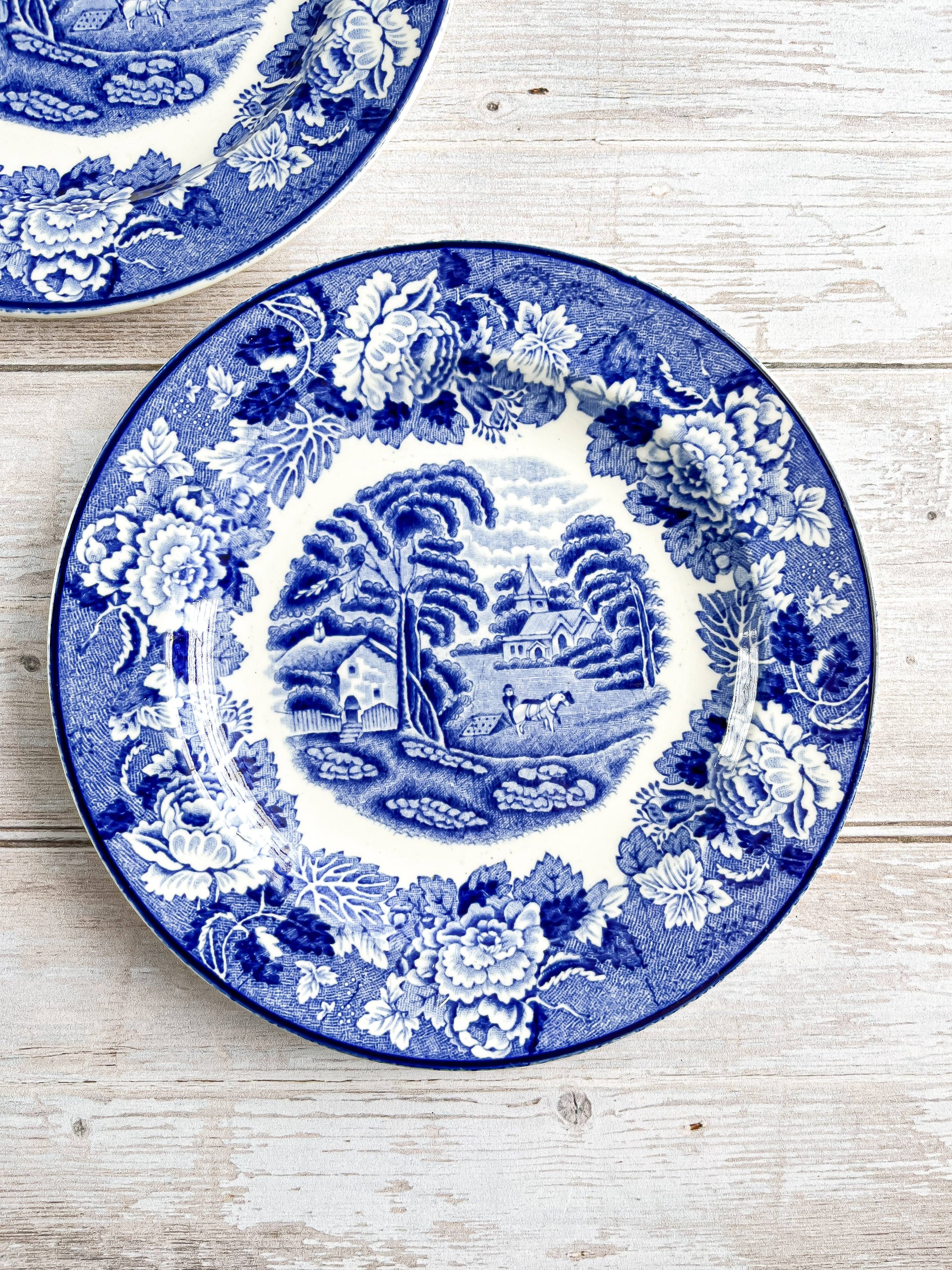 Wood & Sons Bread and Butter Plate - 'English Scenery' in Blue