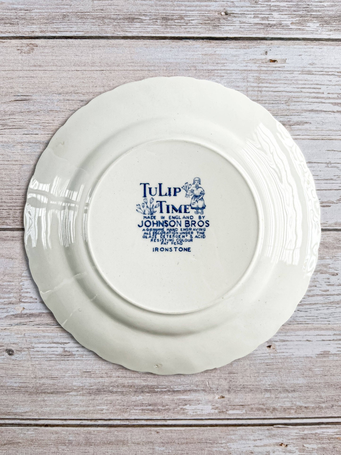 Johnson Bros Bread and Butter Plate - ‘Tulip Time’ in Blue Collection - SOSC Home