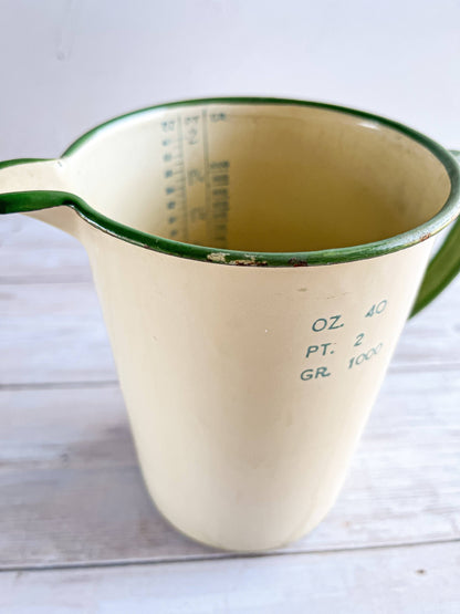 Enamel Measuring Jug - 1940s WWII Era - SOSC Home