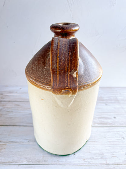 Stoneware Jug - Brown Glazed Top and Natural Stoneware Base