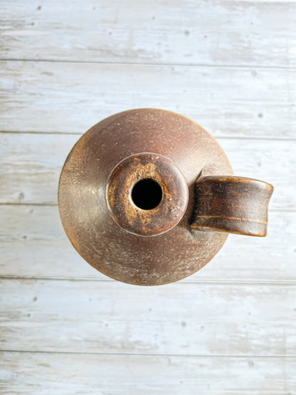 Stoneware Jug - Brown Glazed Top and Natural Stoneware Base