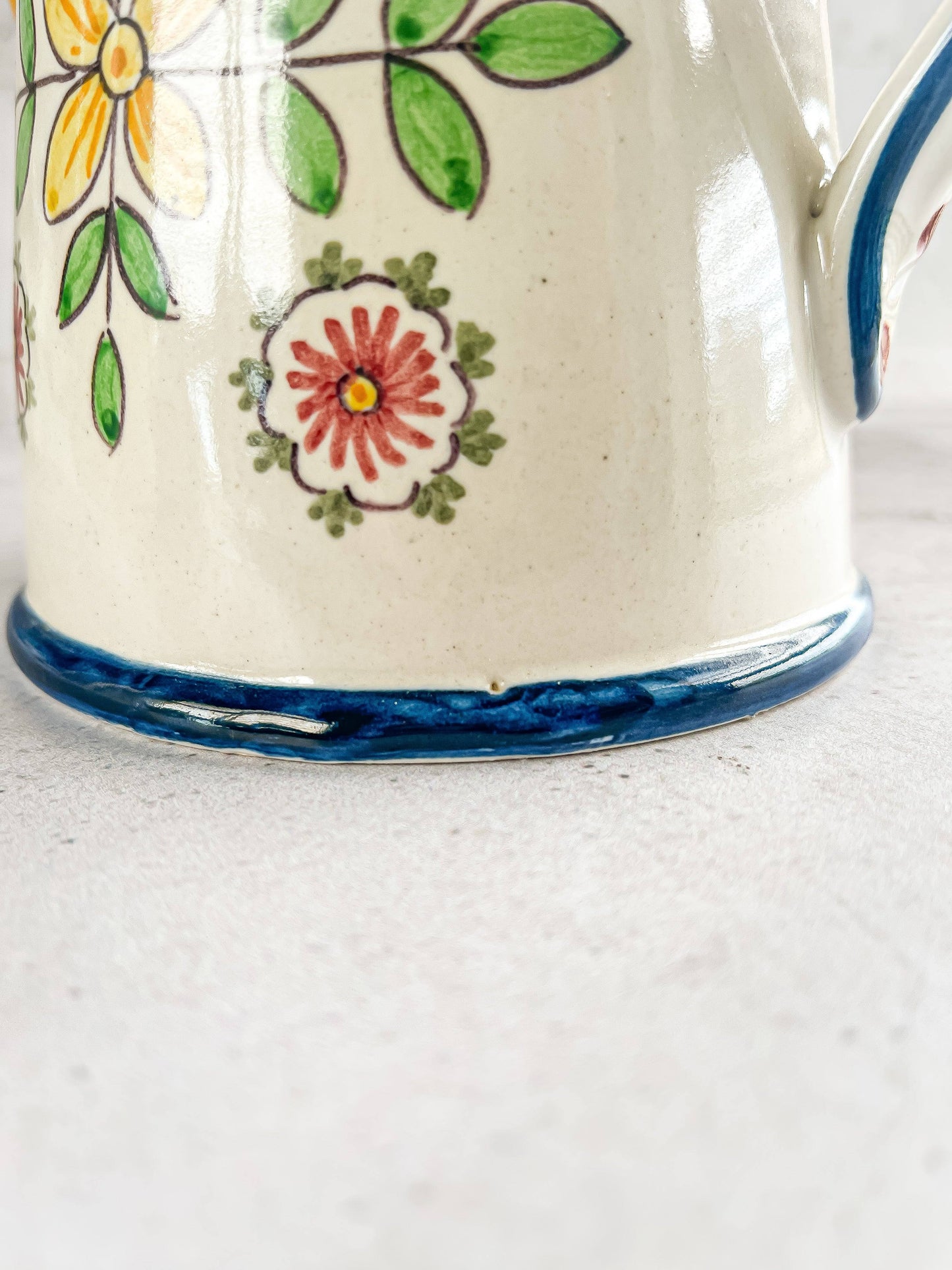 Mediterranean Hand-Painted Teapot - Floral and Geometric Motifs - SOSC Home