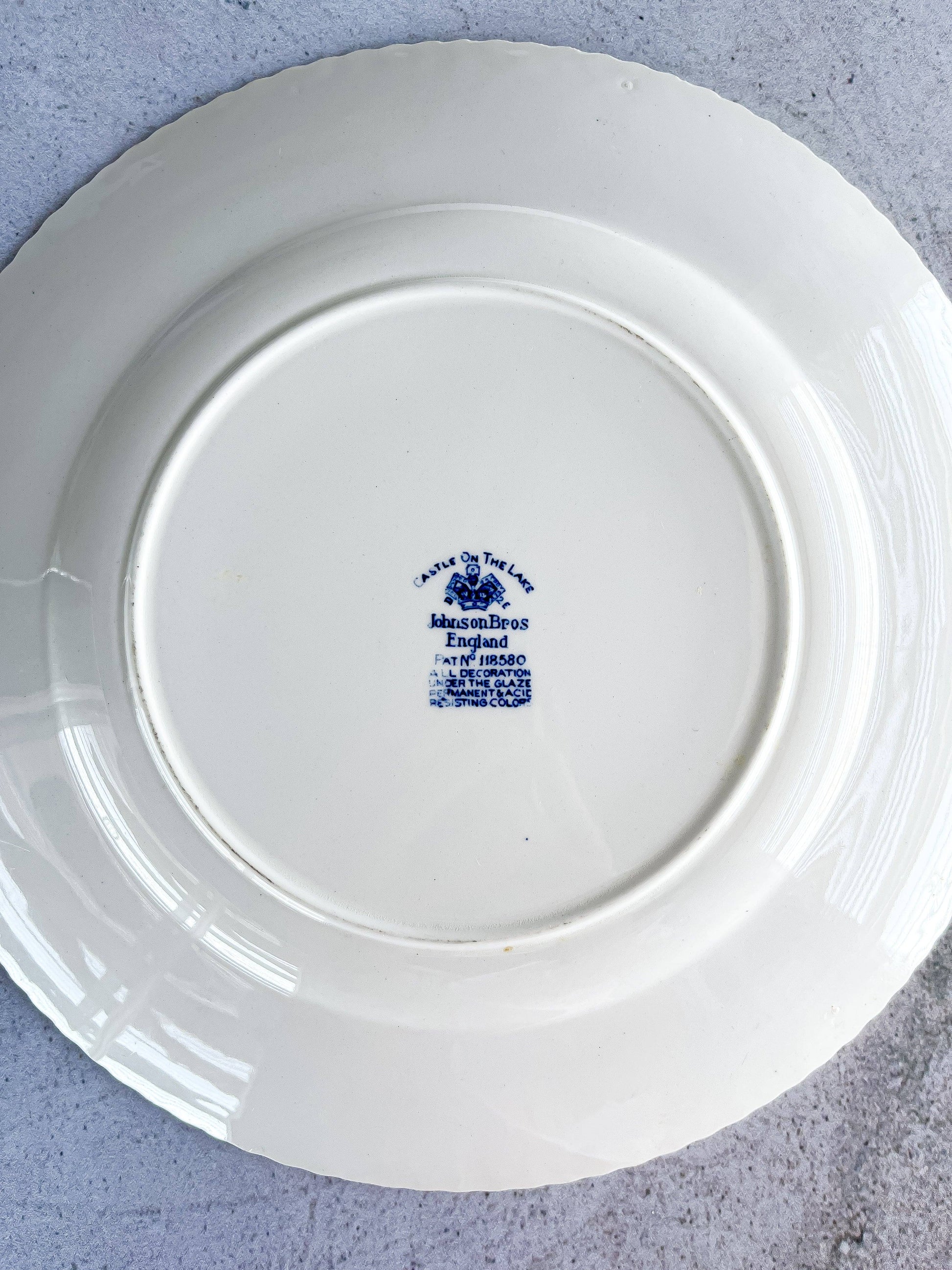 Johnson Bros Dinner Plate - 'Castle On The Lake' in Blue Collection - SOSC Home