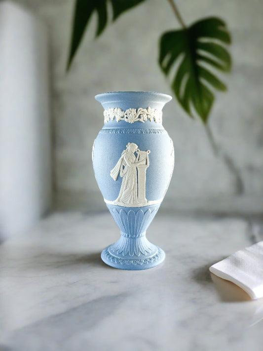 Wedgwood Jasperware Pale Blue Terpsichore Vase