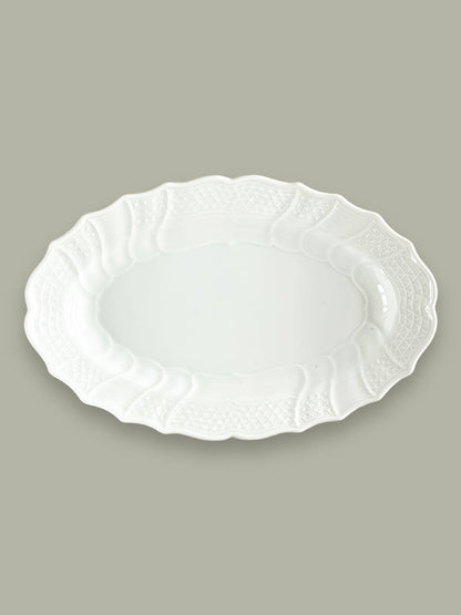 Hutschenreuther 38cm Oval Serving Platter - ‘Dresden’ Collection in All White