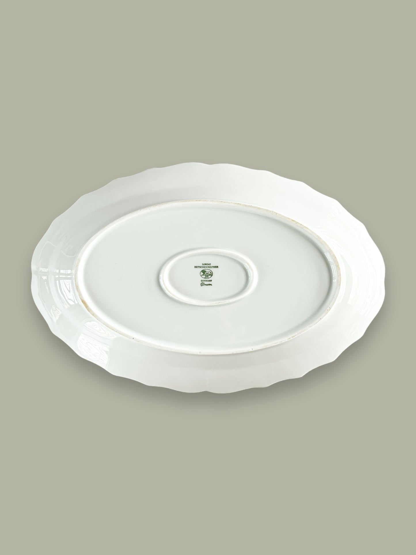 Hutschenreuther 38cm Oval Serving Platter - ‘Dresden’ Collection in All White