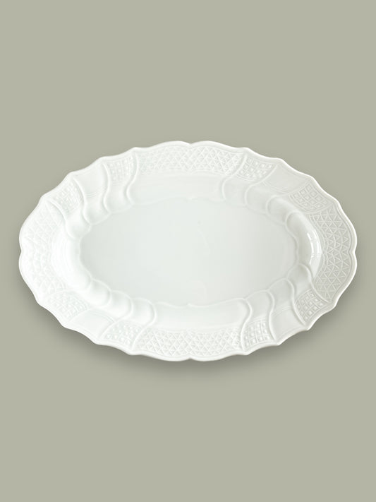 Hutschenreuther 36cm Oval Serving Platter - ‘Dresden’ Collection in All White