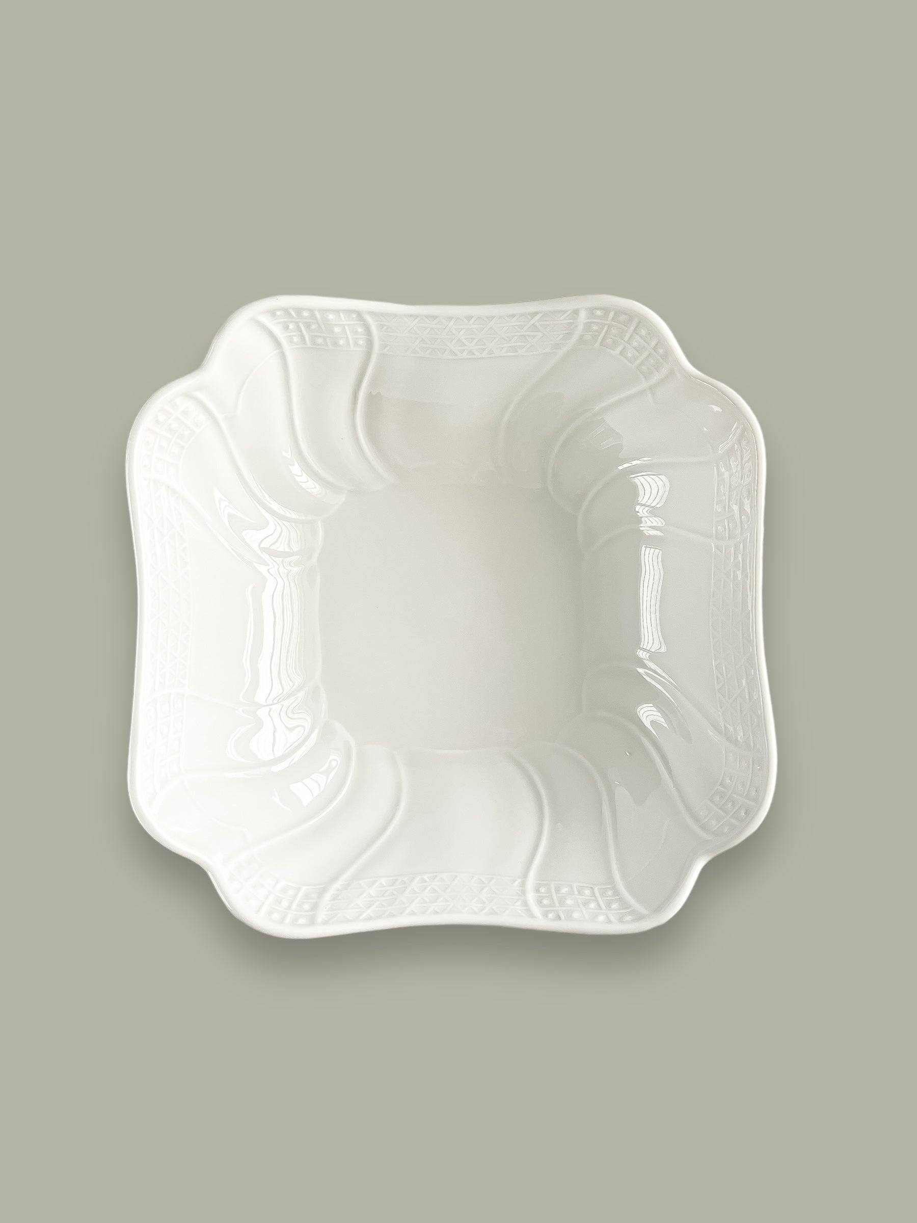 Hutschenreuther 23cm Square Vegetable/Salad Bowl - 'Dresden' Collection in White - SOSC Home