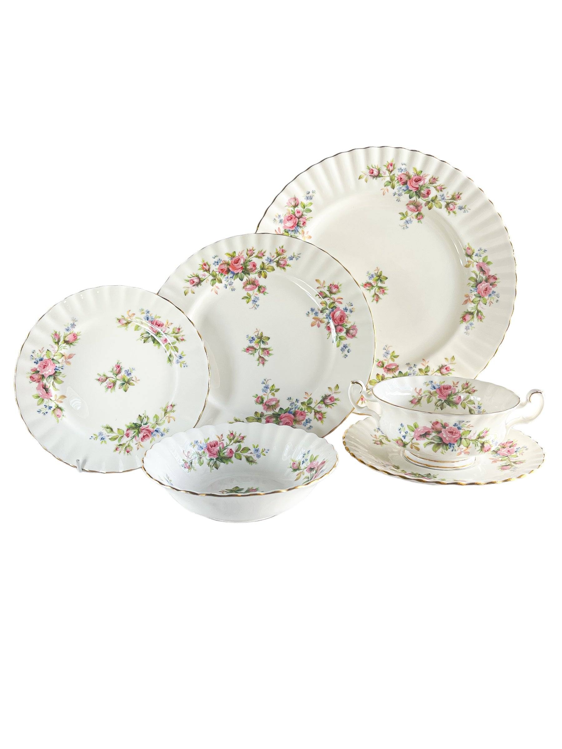 Royal Albert Place Setting Service for 6 - 'Moss Rose' Collection - SOSC Home