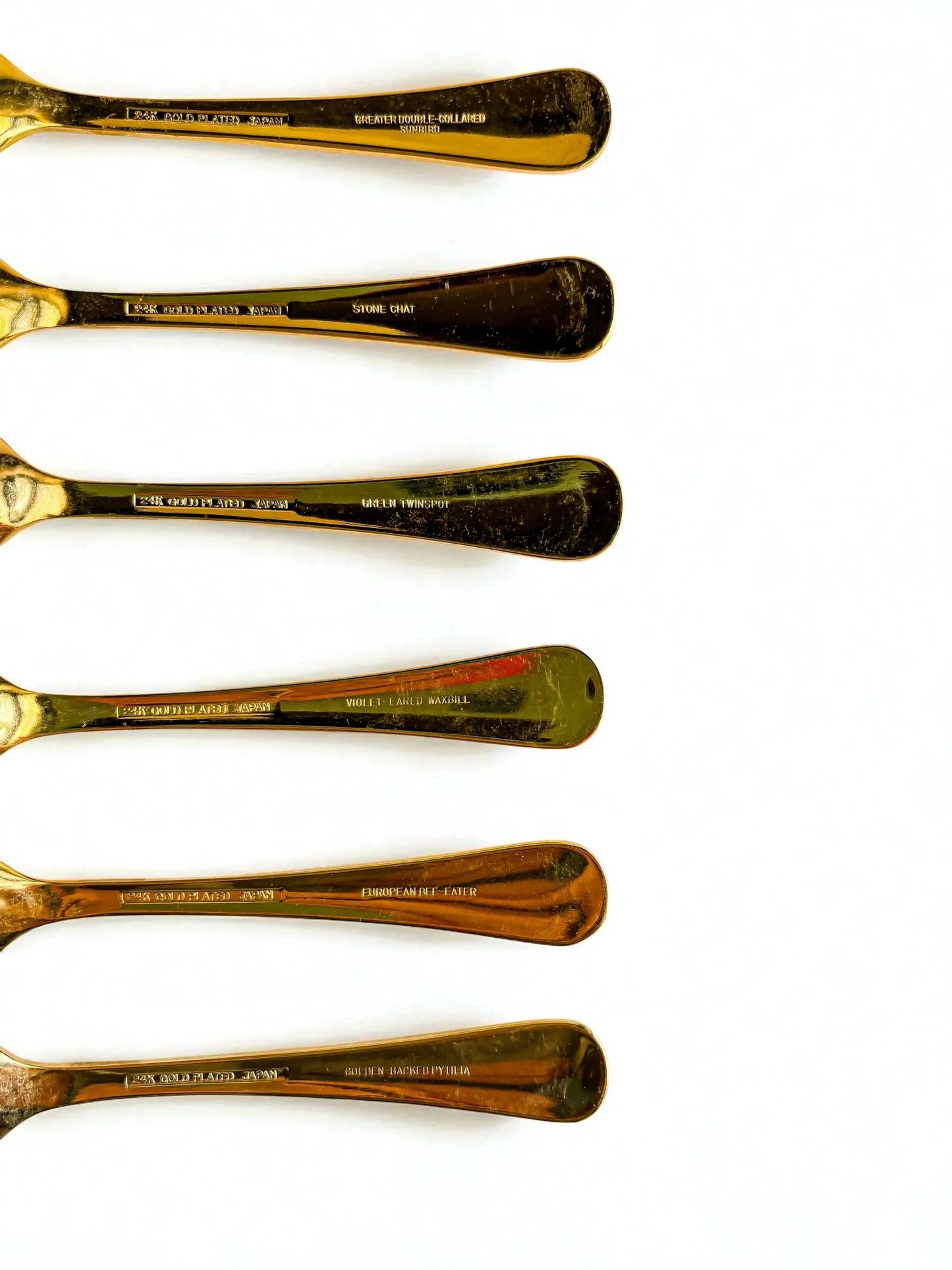 South African Birds Set of 6 Gold-Plated Teaspoons | Collection 4 - SOSC Home