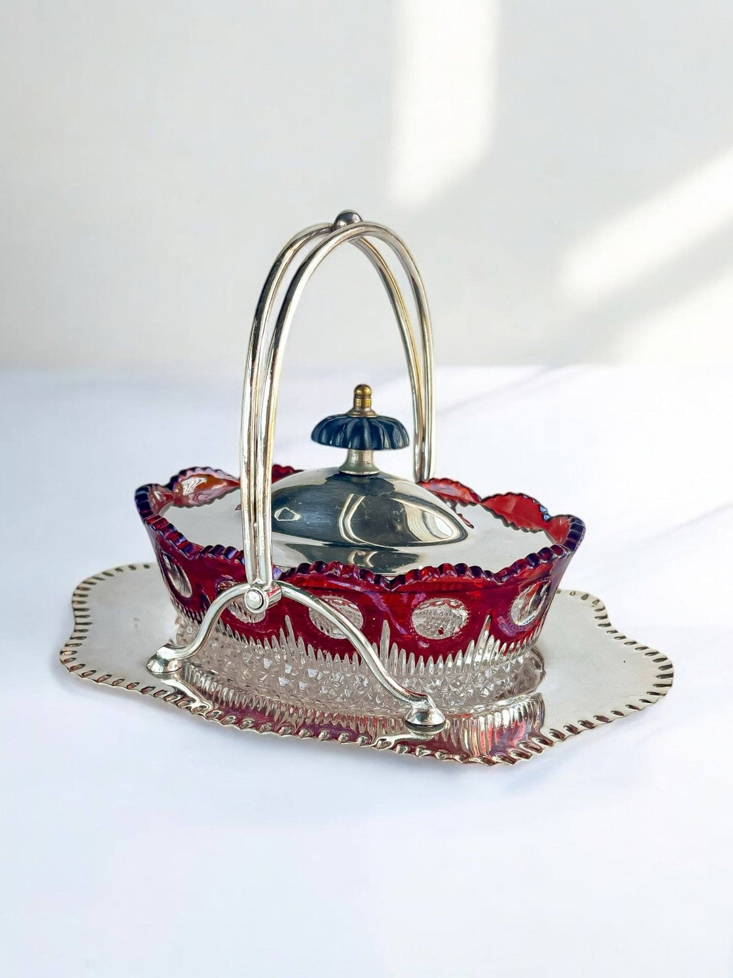 Antique Ruby Flash Condiment Dish (c. 1890–1910) - SOSC Home