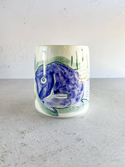 Arabia Finland 'Crayfish' Mug – Purple Fish Design, Hand-painted Limited Edition (1954-1956) - SOSC Home