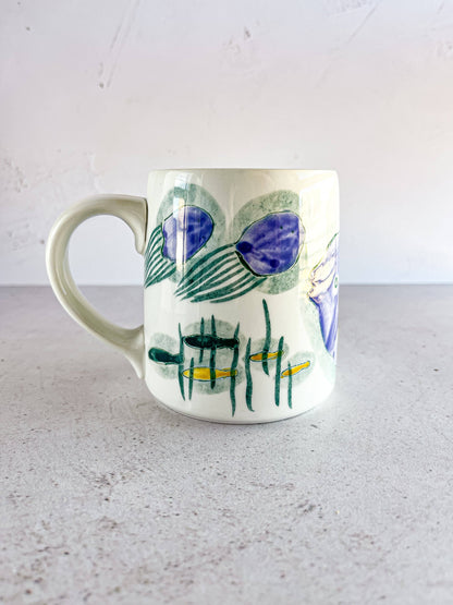 Arabia Finland 'Crayfish' Mug – Purple Fish Design, Hand-painted Limited Edition (1954-1956) - SOSC Home