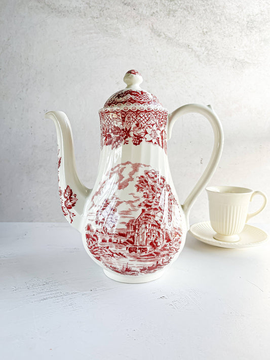 Barratts Coffee Pot - 'Elizabethan' in Red Collection - SOSC Home