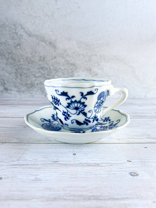 Blue Danube Flat Cup & Saucer Set - 'Blue Onion' Collection - SOSC Home