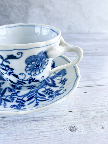 Blue Danube Flat Cup & Saucer Set - 'Blue Onion' Collection - SOSC Home