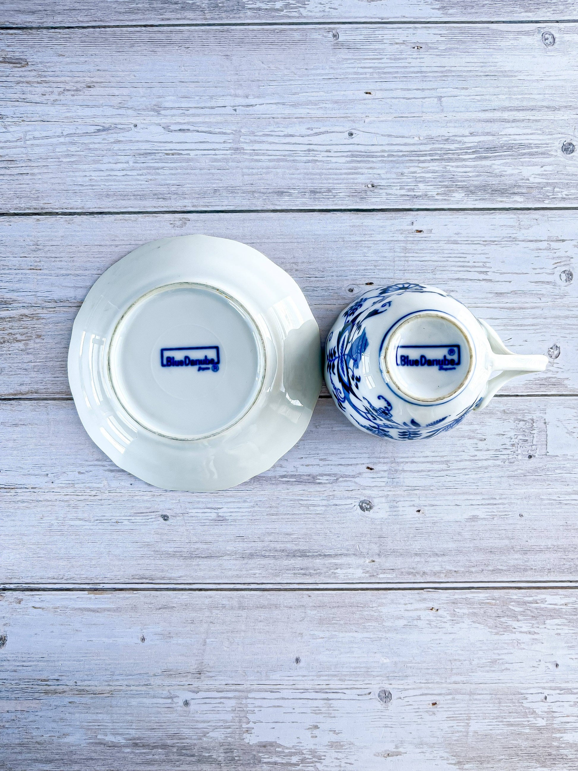 Blue Danube Flat Cup & Saucer Set - 'Blue Onion' Collection - SOSC Home