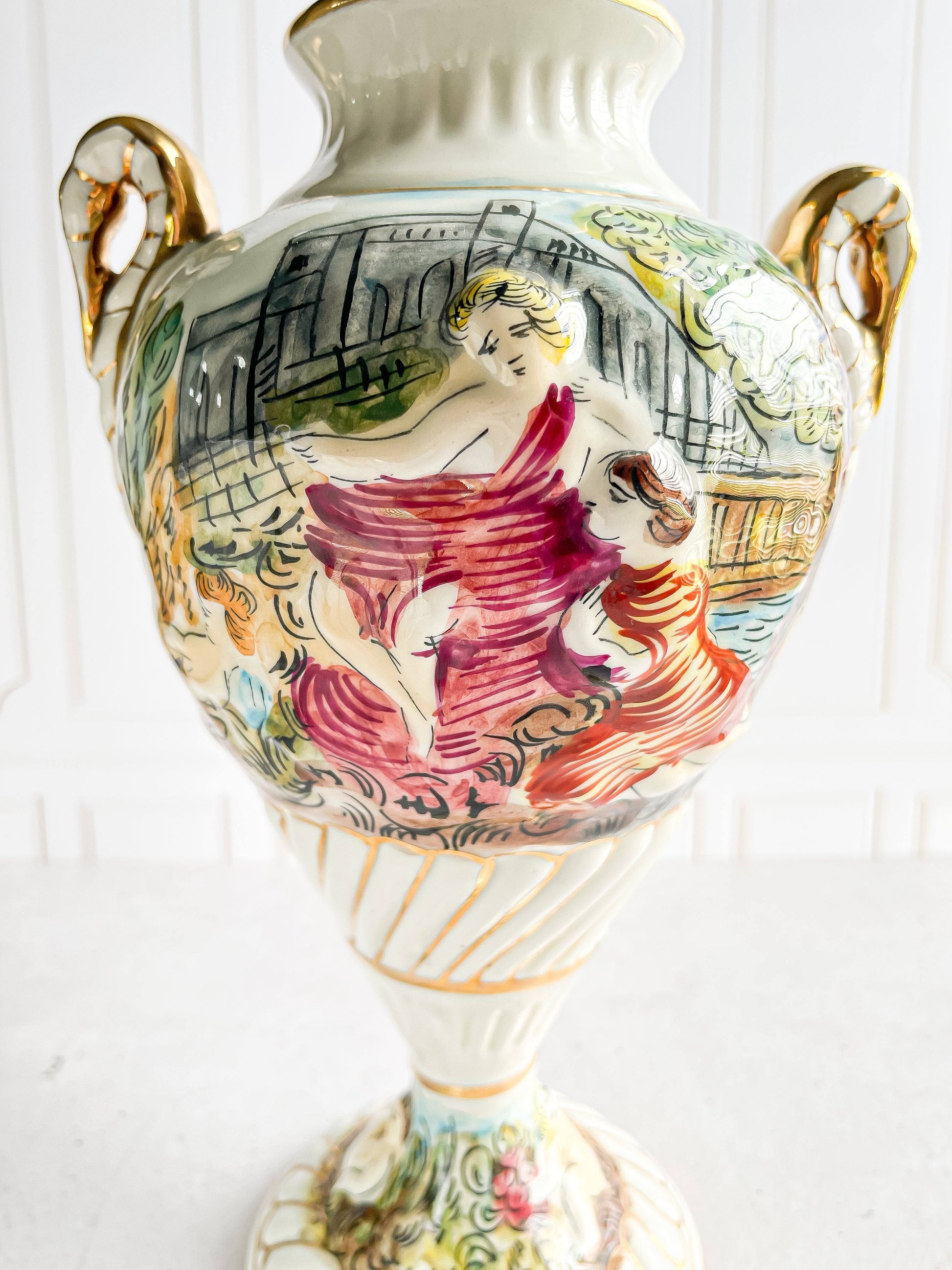 Capodimonte Porcelain Vase with Classical Scenes - SOSC Home